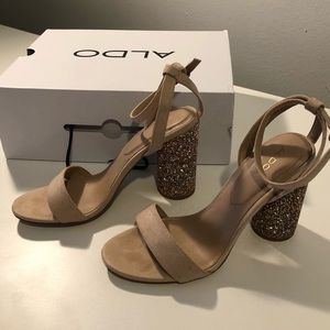 Nude Rhinestone glitter sandal - Aldo